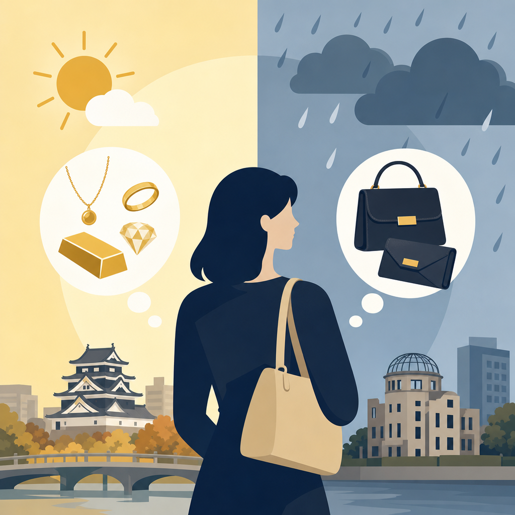 広島の天気で変わる金とブランド品の持ち出し